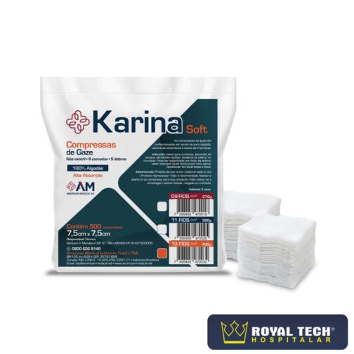 1023100013-COMPRESSA GAZE KARINA 13F (7.5CMX7.5CM) PCT 500UN (AMED)