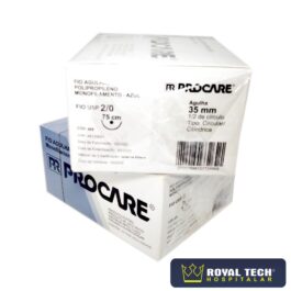 POLIPROPILENO (2-0) 3.5CM – 1/2 CIL – 75CM (PROCARE)