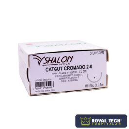 CATGUT CROMADO (2-0) 3.5CM – 1/2 CIL – 75CM (SHALON)