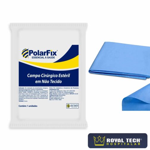 F08220 - CAMPO CIRURGICO ESTÉRIL NÃO TECIDO AZUL (75CMX75CM) PCT 1UN (POLAR FIX)