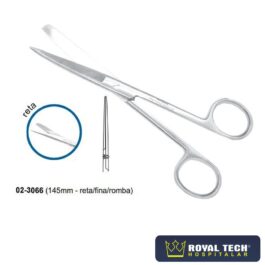 TESOURA CIRÚRGICA RETA FINA ROMBA 14.5CM (VITALGOLD)