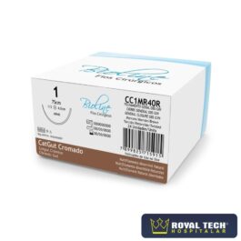 CATGUT CROMADO (1) 4.0CM – 1/2 CIL – 75CM (BIOLINE)