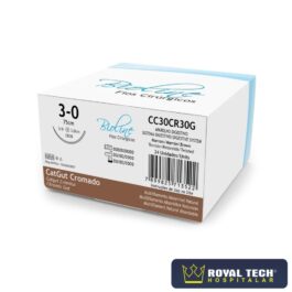 CATGUT CROMADO (3-0) 3.0CM – 3/8 CIL – 75CM (BIOLINE)