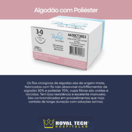 ALGODÃO COM POLIÉSTER (0) SEM AGULHA – 45CM – 15UN (BIOLINE)