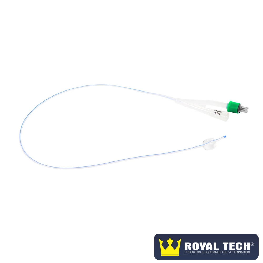 SONDA URETRAL CANINA (6FR)  FOLLEY 2 VIAS EM SILICONE 7 DIAS (2.0MMX55CM) 1UN (KRUUSE)