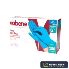 LUVA NITRÍLICA AZUL (G) S/PÓ (VABENE)