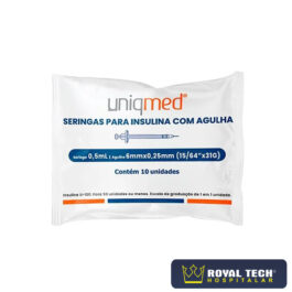 SERINGA INSULINA 50UI C/AG 08X0.3 (POLYBAG) PCT10UN (UNIQMED)