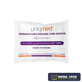 SERINGA INSULINA 30UI C/AG 08X0.3 (POLYBAG) PCT10UN (UNIQMED)