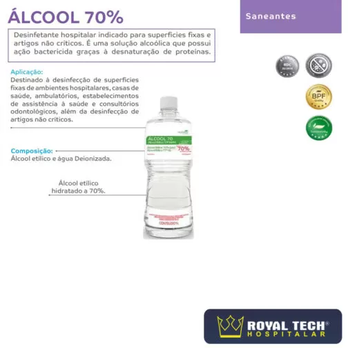 ÁLCOOL 70% HOSPITALAR (1L) 1FRASCO (VICPHARMA)