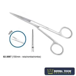 TESOURA CIRÚRGICA RETA ROMBA ROMBA 15CM (VITALGOLD)