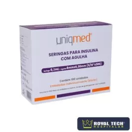 SERINGA INSULINA 30UI C/AG 08X0.3 (UNIQMED)