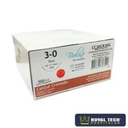 CATGUT CROMADO (3-0) 3.0CM – 3/8 CIL – 75CM (BIOLINE)