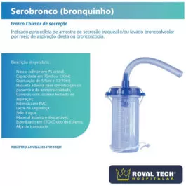 COLETOR DE SECREÇÕES DAS VIAS AÉREAS (BRONQUINHO) 120ML 1UN (SEROPLAST)