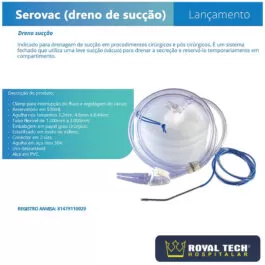 DRENO SUCÇÃO SANFONADO 500ML (4.8MM) 1UN (SEROPLAST)