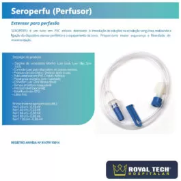 EXTENSOR DE PERFUSÃO NEONATAL COM CLAMP (3FR) (FOTOPROTETOR) 1.20M LL (SEROPLAST)